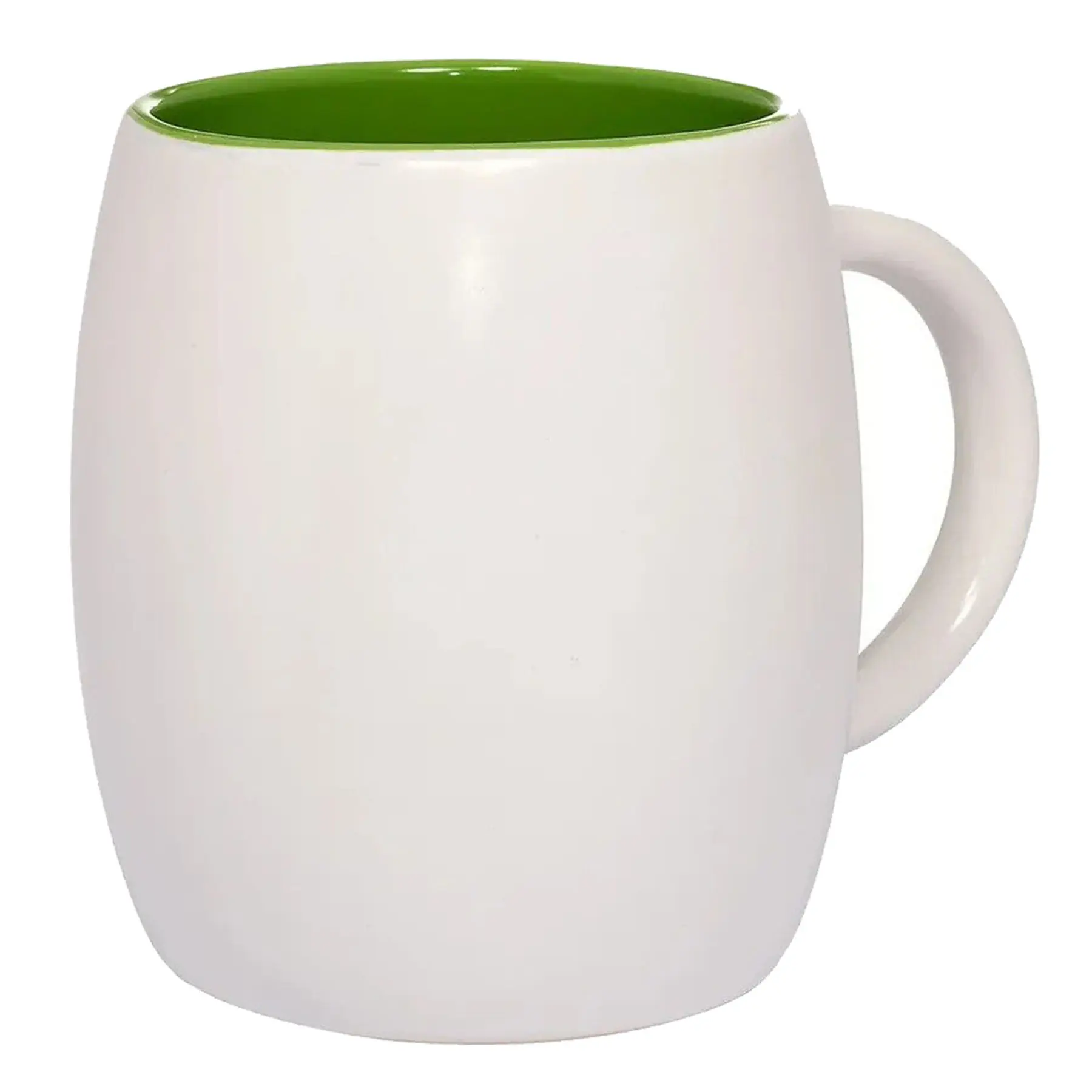 Classic Ceramic Barrel Mug White Outside Color Inside