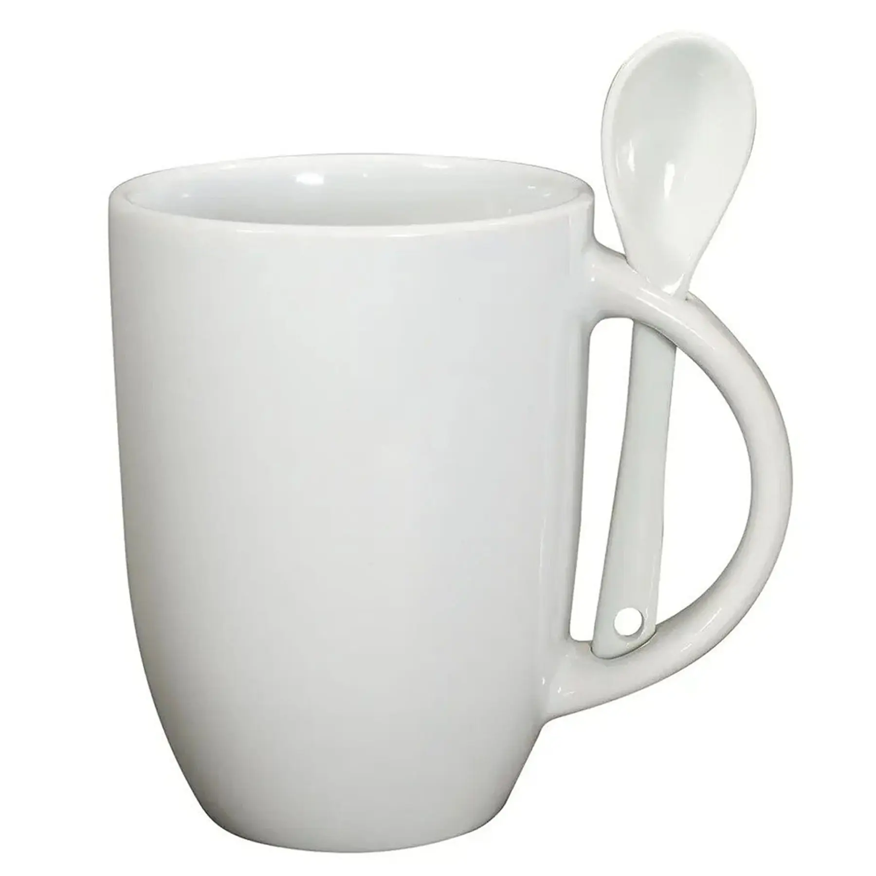 Personalized 12 oz Ceramic Mug Spoon Set