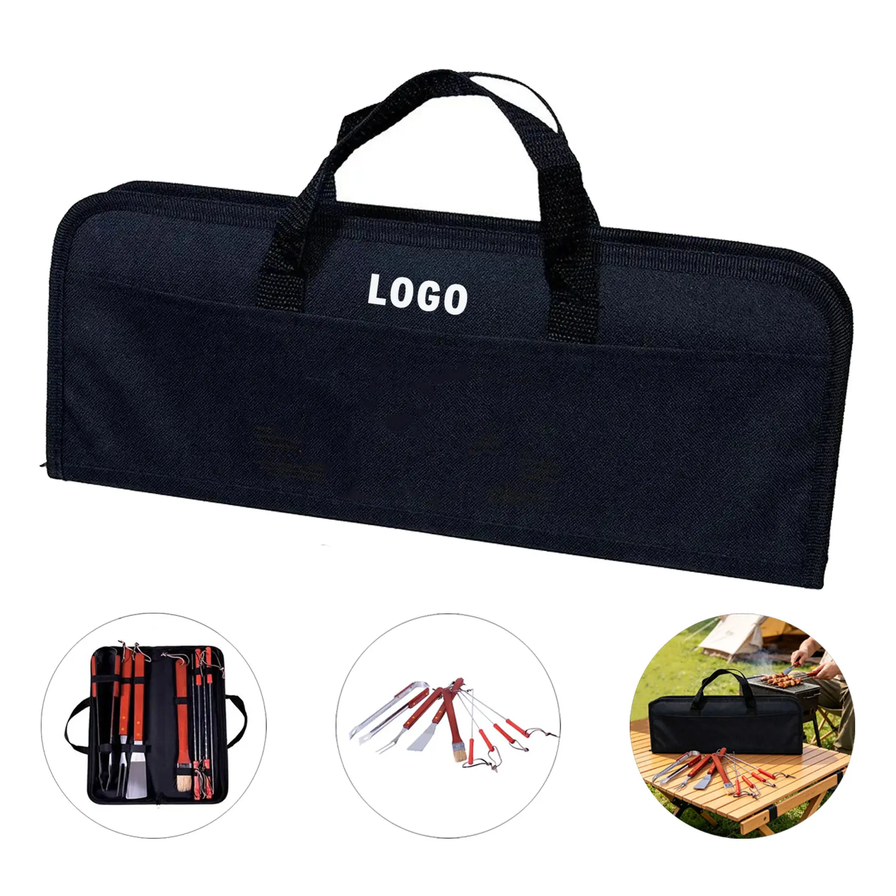 8 Piece Portable BBQ Tools Carry Case 2
