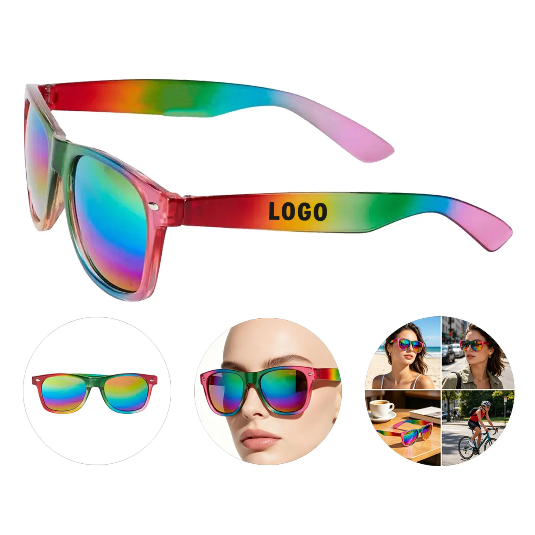 Rainbow Pride UV400 Polycarbonate Sunglasses 2