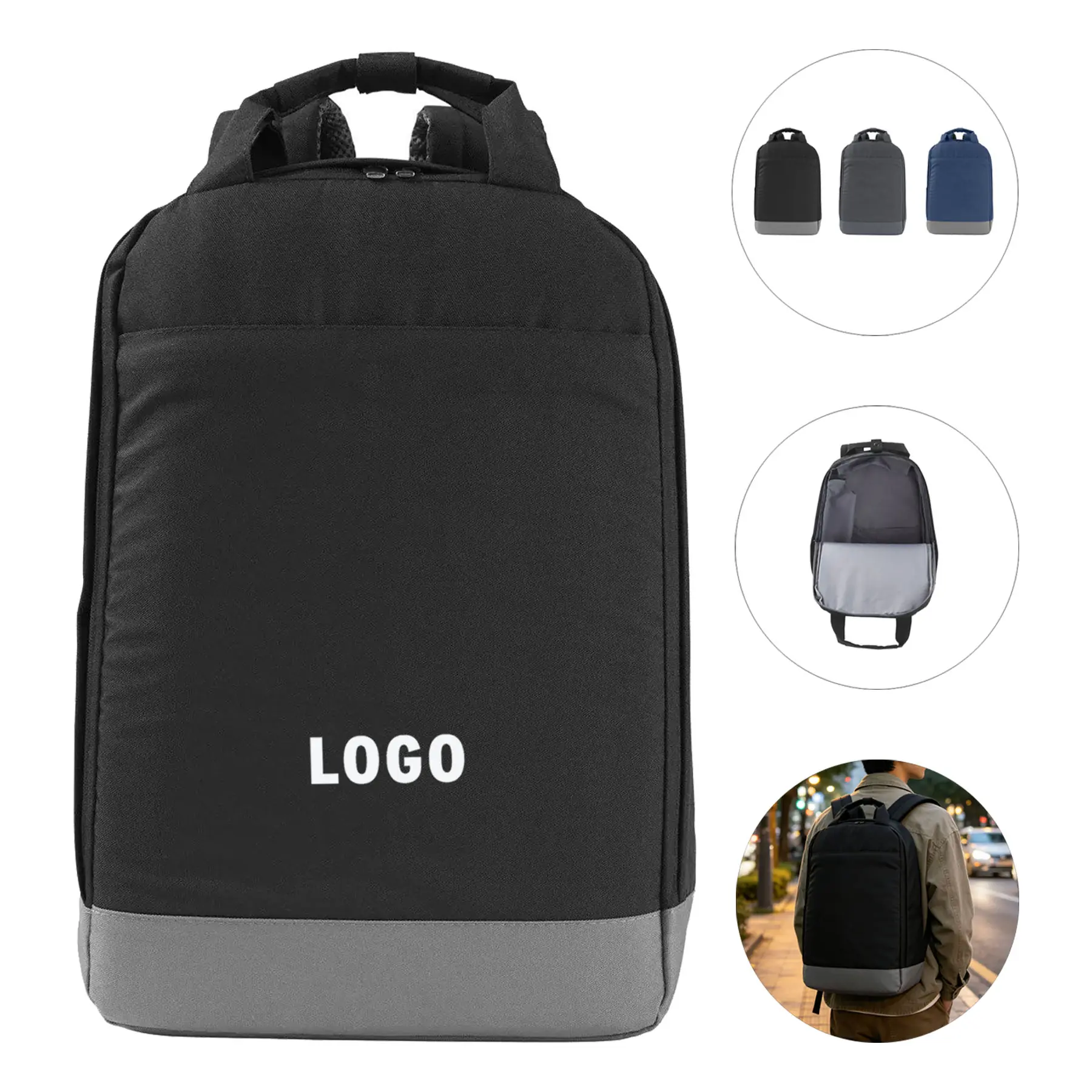 Eco Recycled Polyester Laptop Backpack 2