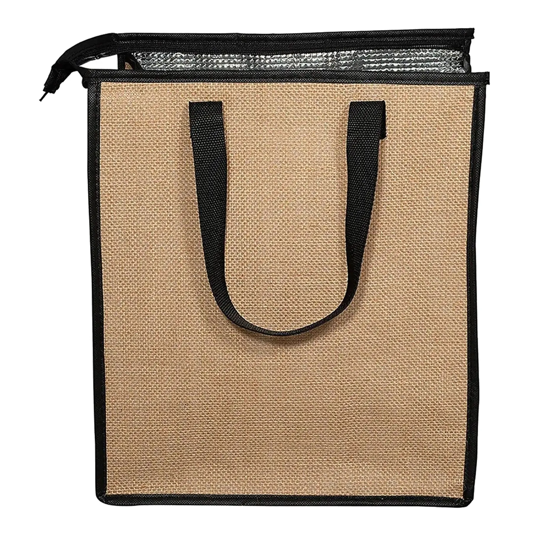 Natural Jute Insulated Cooler Tote