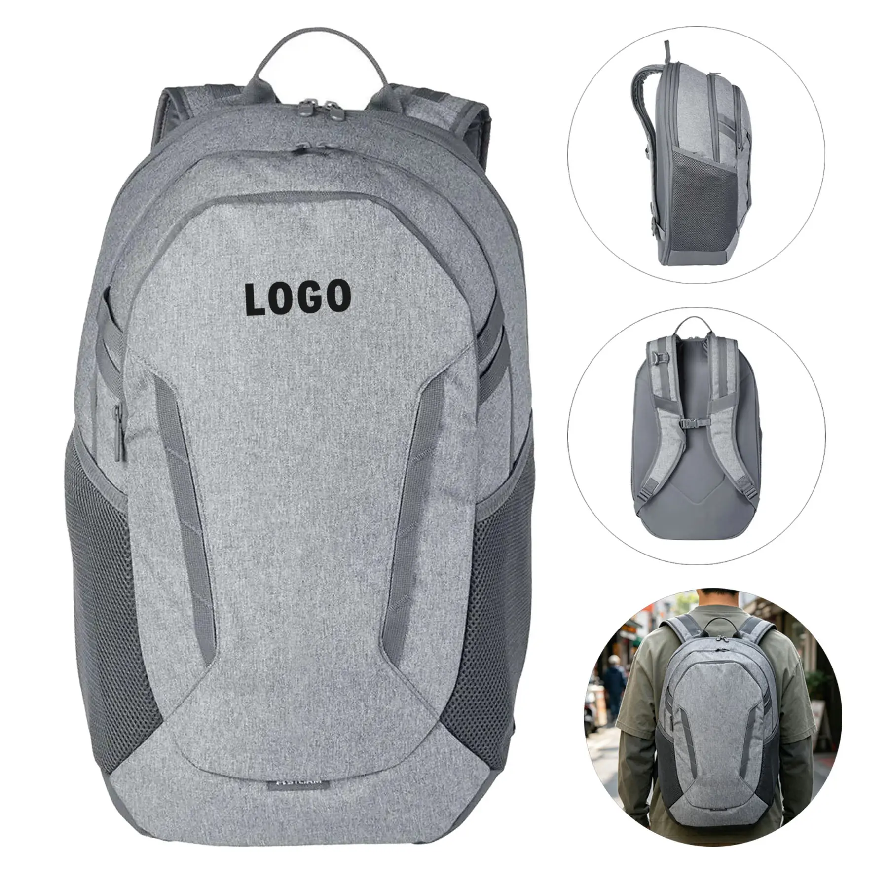 Water Resistant Backpack Laptop Sleeve Shoe Pocket Expandable Multi Pocket 2