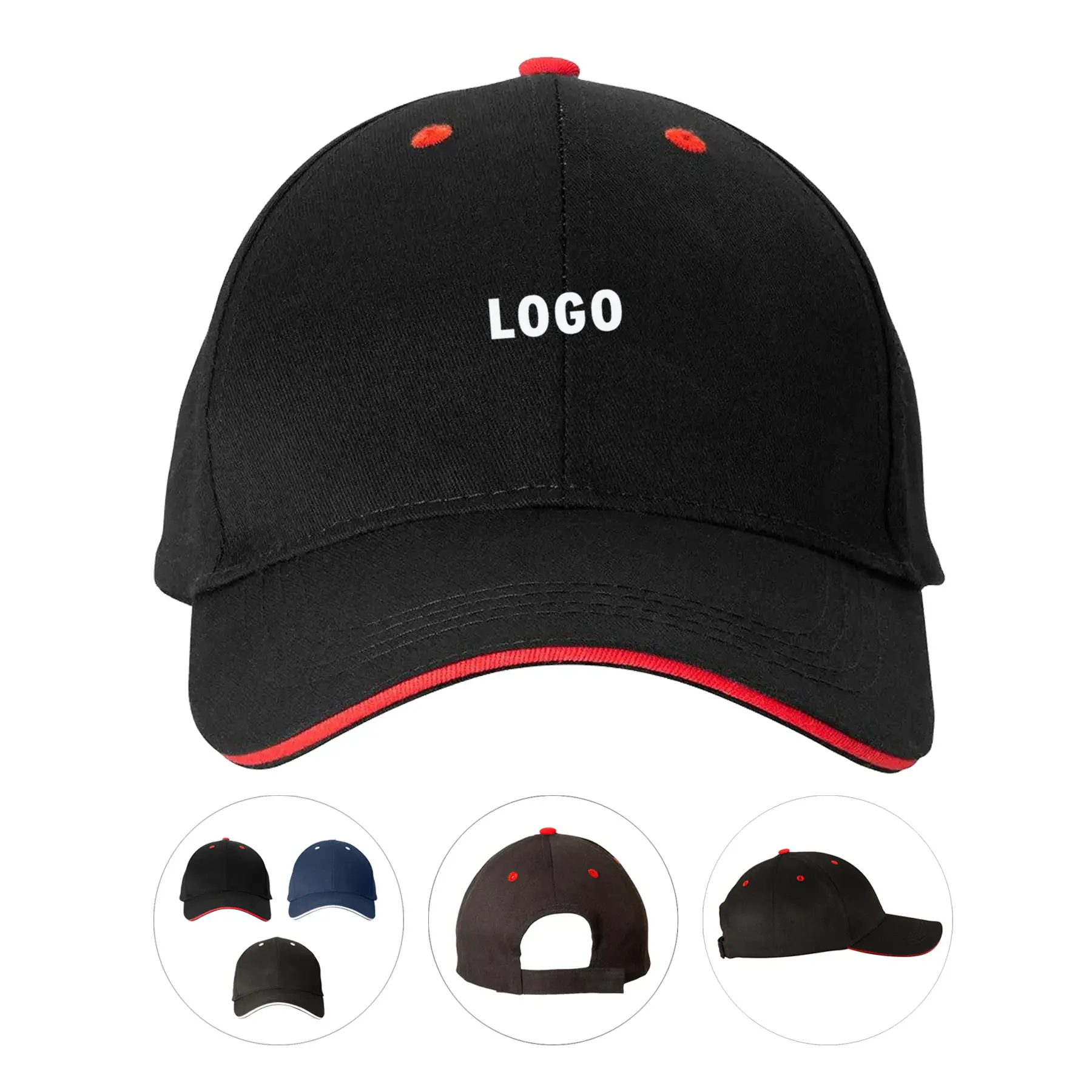 Two Tone Contrast Visor Cotton Baseball Cap 2