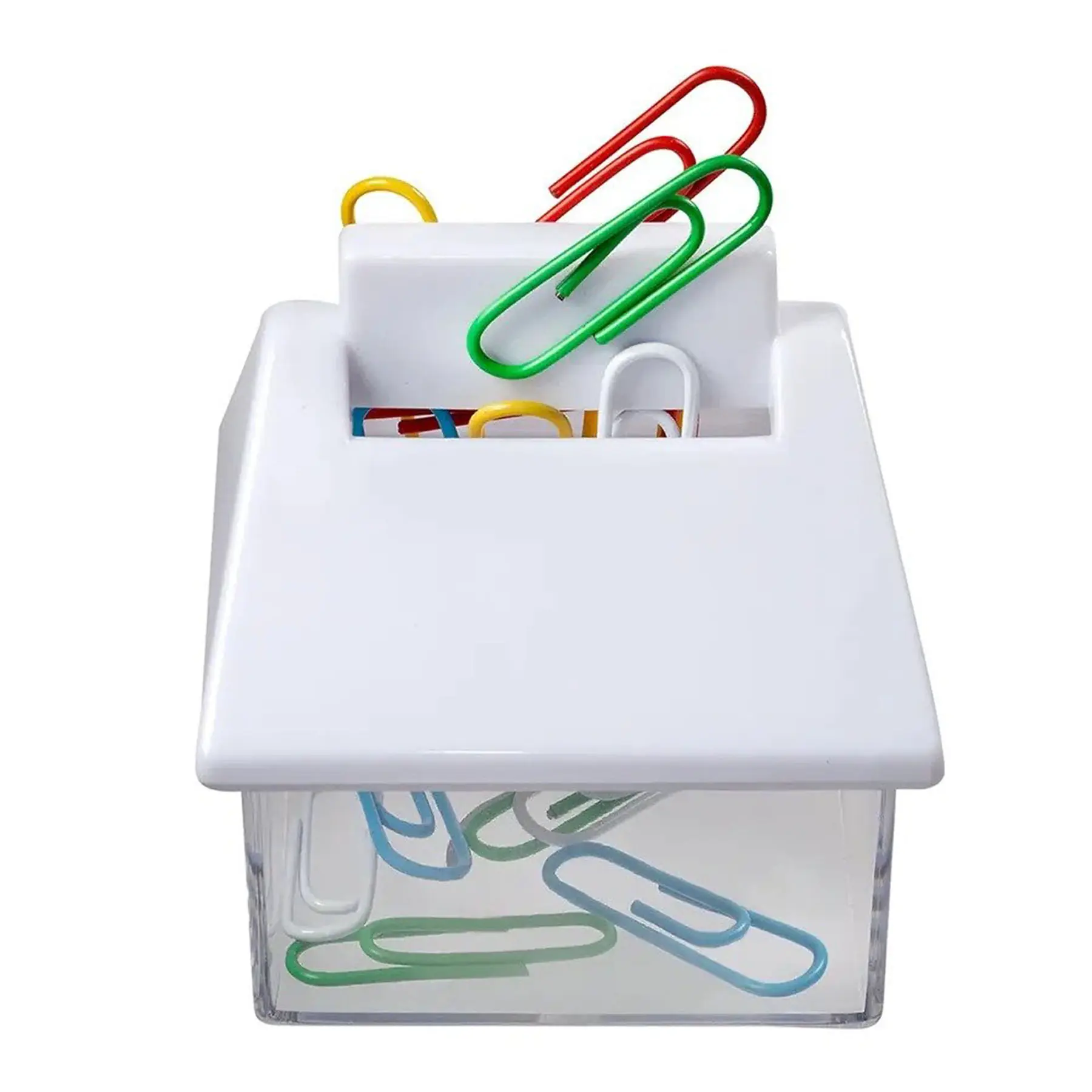 Colorful Paper Clip Dispenser - House Design Magnetic Holder