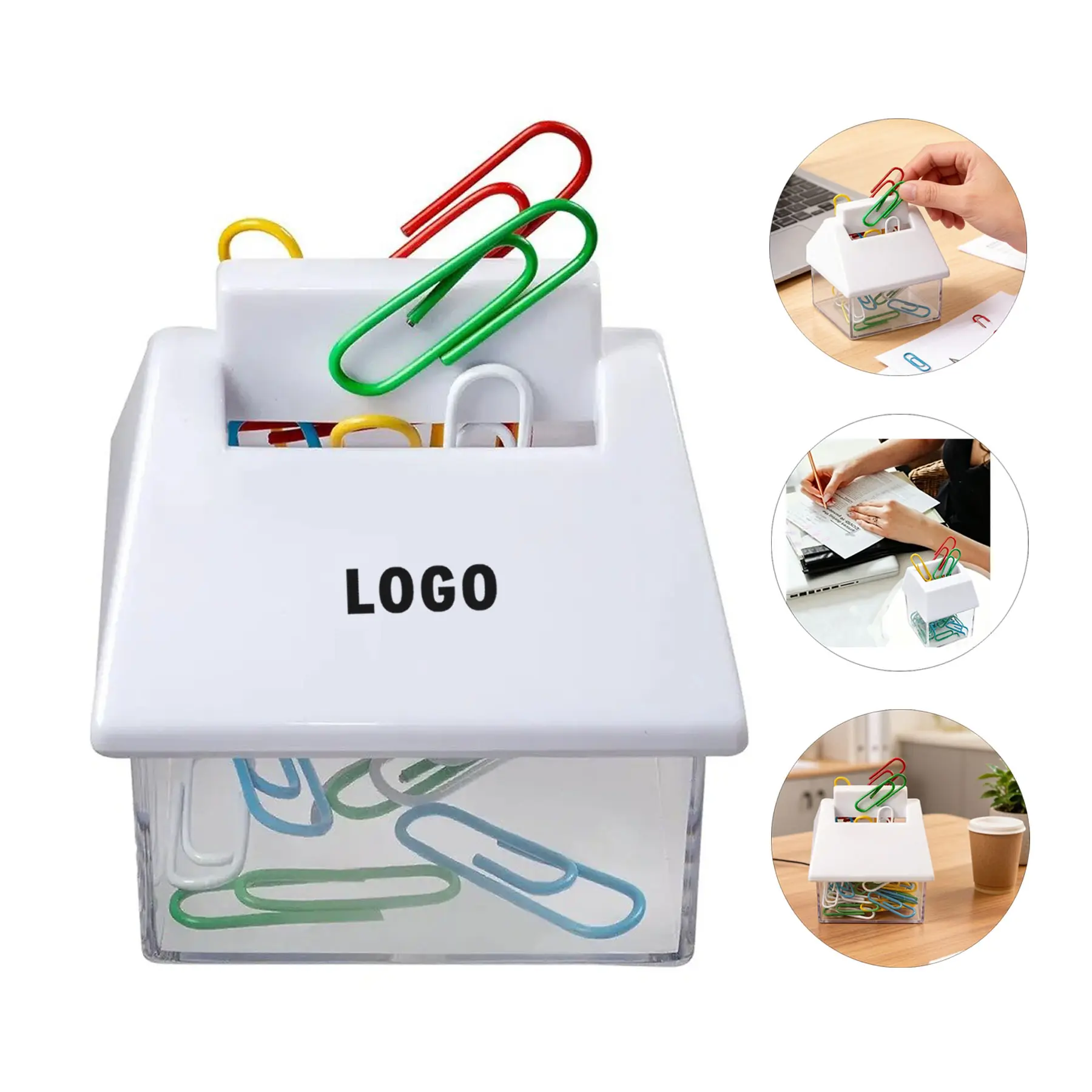 Colorful Paper Clip Dispenser - House Design Magnetic Holder 2