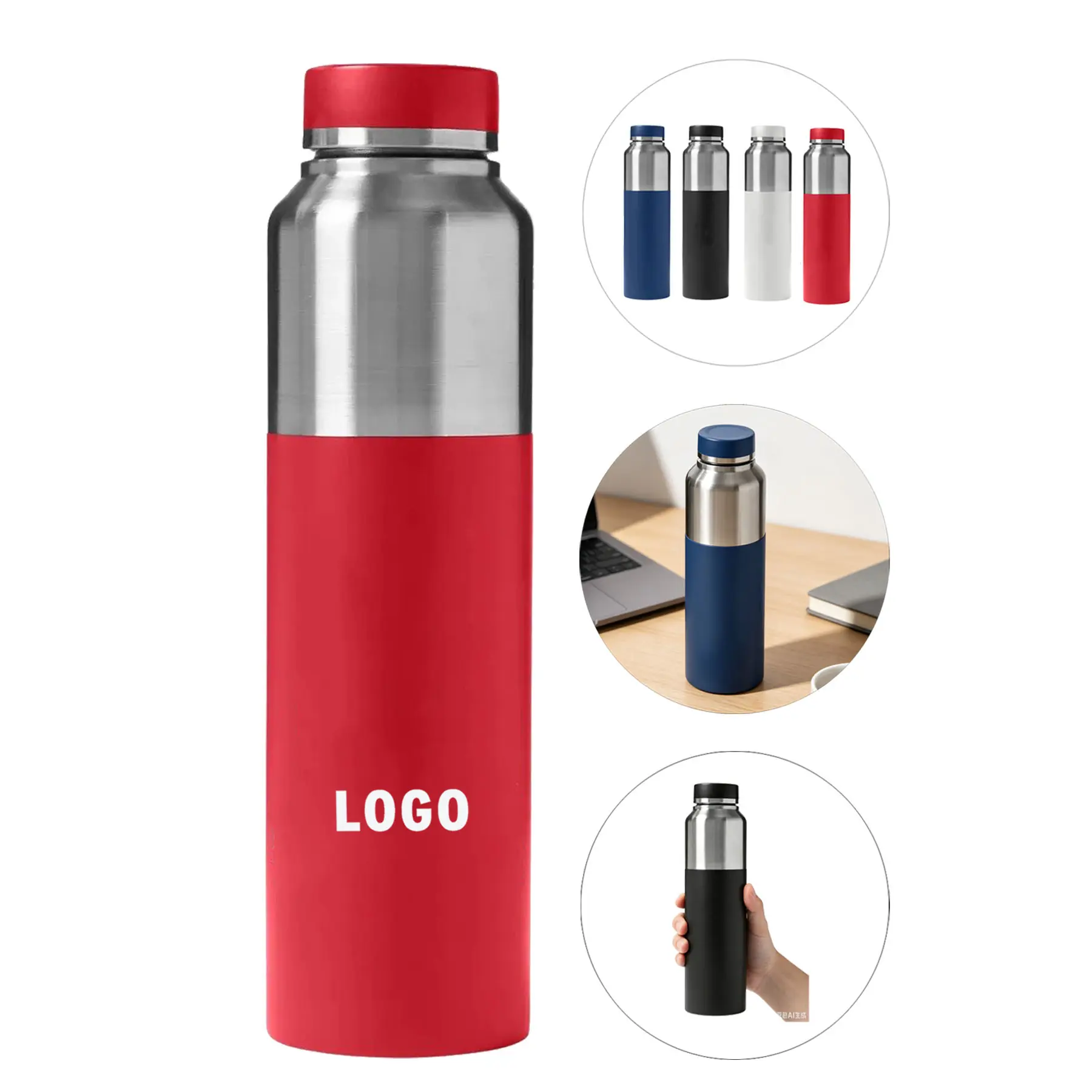 33 oz Uninsulated Stainless Steel Water Bottle Slim Design 2