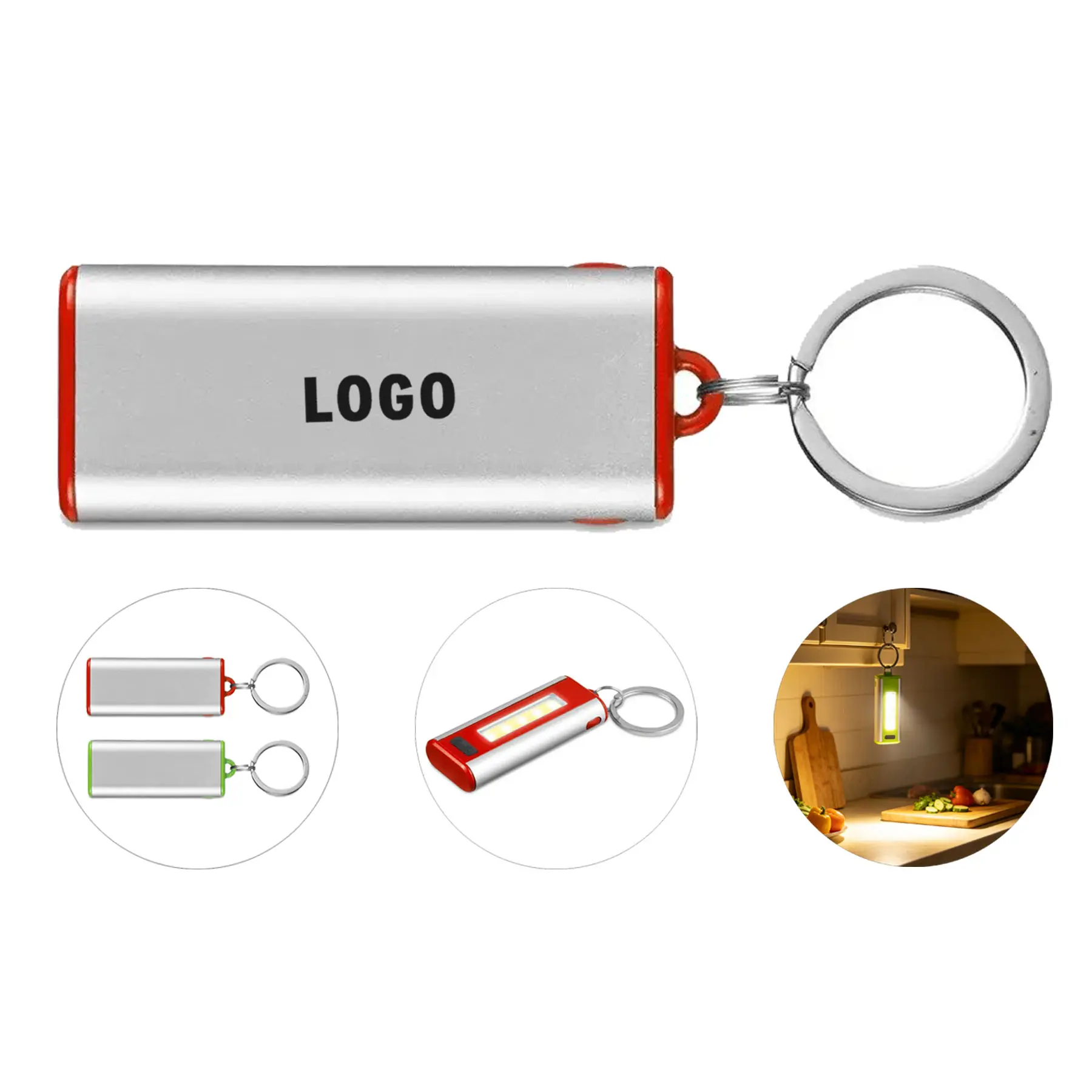 Mini Keychain Flashlight Set Bright LED Light with 3 Modes 2