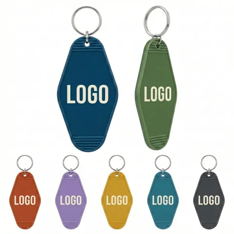 Vintage Rhombus Motel Key Tag with Secure Split Ring